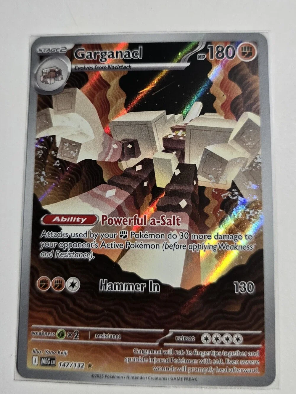 Pokemon ​Garganacl 147/132 Illustration Rare ME01 Mega Evolution TCG Holo NM